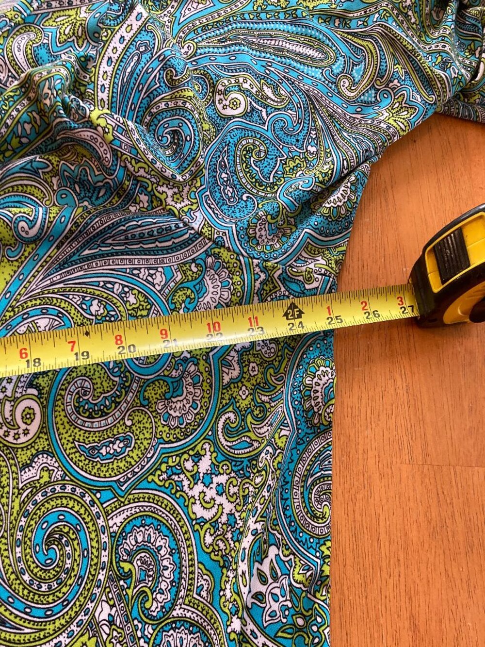 MICHAEL Michael Kors Blue & Green Paisley Print Shift Dress Long Sleeve 2X